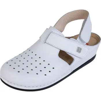 Dámská zdravotní obuv Buxa Dámská zdravotní kožená obuv BZ241 s páskem kolem paty - Bílá Velikost: 36