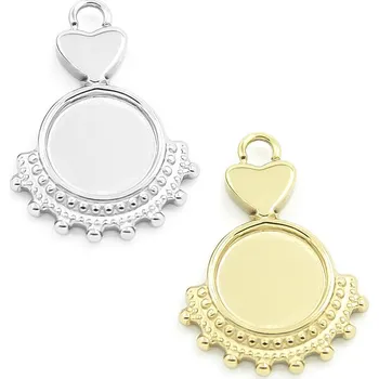 Materiál na výrobu šperku Ocelový přívěsek 20mm s lůžkem 8mm - 1Ks - Nerez RL