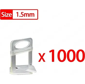 Nivelační spony a popruhy pro pokládání keramických dlaždic, až 1000ks | oddělovače dlaždic - 1,5 mm (1000 ks)