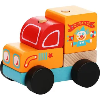 Hračka pro nejmenší CUBIKA Cirkusový vůz - dřevěná skládačka 5 dílů