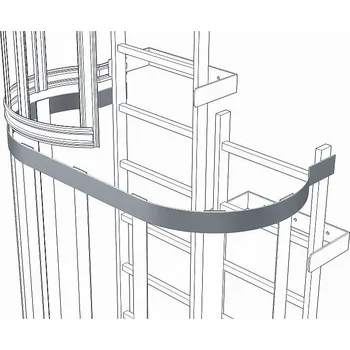 Žebřík Oblouk zádové ochrany pro přesazené provedení - elox. hliník| 41247