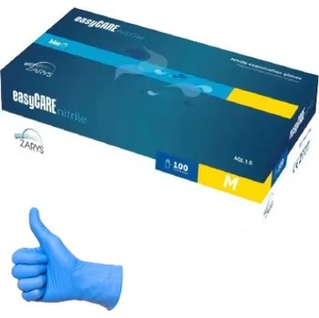 Vyšetřovací rukavice Rukavice easyCARE vyšetřovací nitril. bez pudru, modré M - nesterilní
