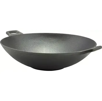 Hrnec Litinový WOK 50,5 cm (litinová pánev wok pro zdravé vaření asijské kuchyně)