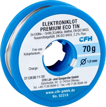 Páječka CFH Cínová pájka ECO 319, ⌀ 1 mm, 70 g 52319