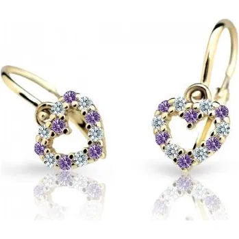 Náušnice Cutie Jewellery zlaté dětské naušnice C2157Z-Amethyst