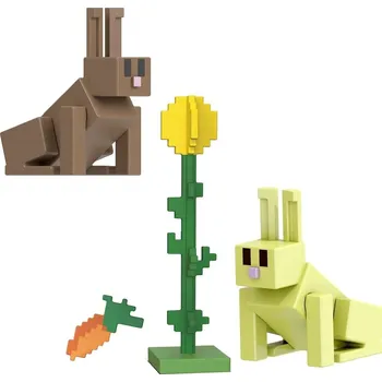 Mattel Minecraft 8 cm figurka Rabbits Carrot and Sunflower