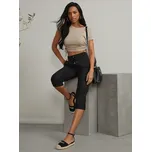 GUESS dámské lněné capri kalhoty Charlotte černé XL