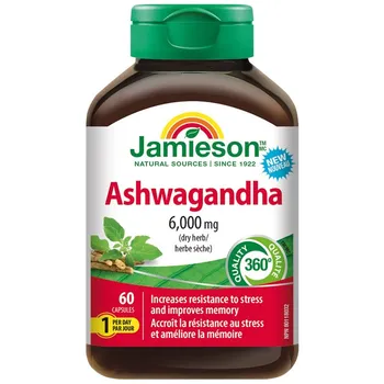 Jamieson Ashwagandha 6000 mg 60 cps.