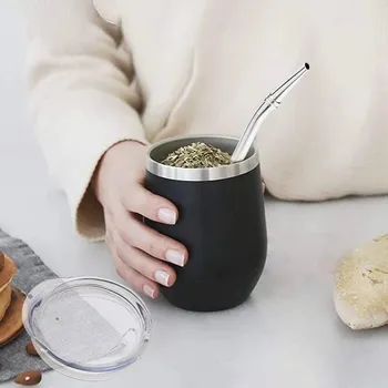 Čajová souprava Dvojitě izolovaný nerezový set na Yerba Mate čaj | Dokonalý čajový set