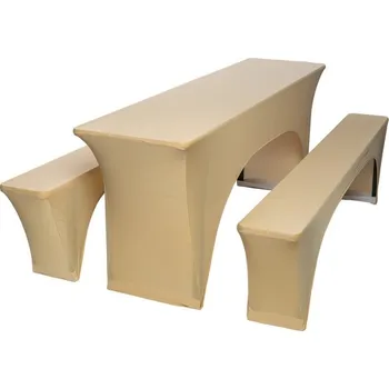 Napínací potah Elastický ubrus na pivní set 200 x 50 cm. Barva: šampaň