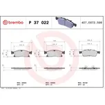 Sada brzdových destiček, kotoučová brzda BREMBO P 37 022