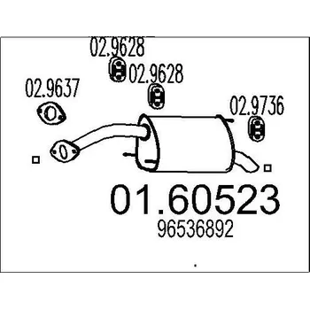 Tlumič výfuku Zadní tlumič výfuku MTS 01.60523