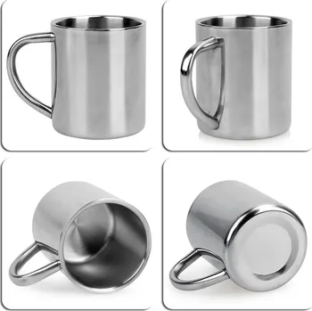 Nerezový hrnek na kávu s dvojitou stěnou 220 ml