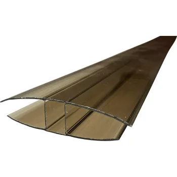 Příslušenství pro zahradní stavbu Spojovací H profil pro tl. 16mm z polykarbonátu bronz (hnědá, kouřová) 2000 mm