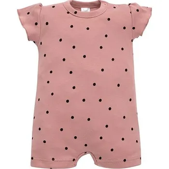 Kojenecký overall PINOKIO Letní overal Tres Bien puntíky STARORŮŽOVÁ - 74