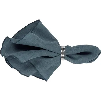 Papírový ubrousek Lněný ubrousek Broste GRACIE 45x45cm petrolejový