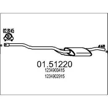 Tlumič výfuku Střední tlumič výfuku MTS 01.51220