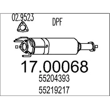 Filtr pevných částic Filtr pevnych castic, vyfukovy system MTS 17.00068