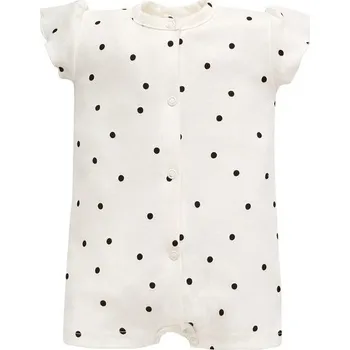 Kojenecký overall PINOKIO Letní overal celorozepínací Tres Bien puntíky KRÉMOVÁ - 74