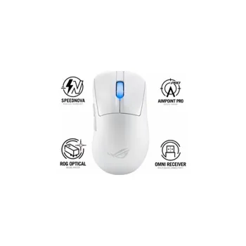 Myš ASUS myš ROG Keris II Ace, bezdrátová herní myš, bílá