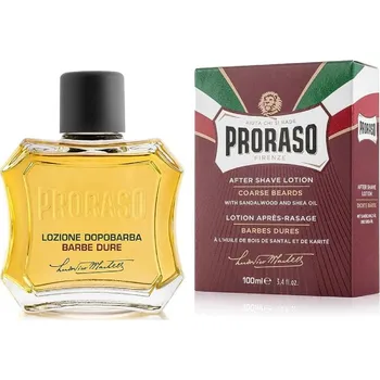 Proraso ﻿AfterShave Lotion ﻿﻿Nourishing SandalWood a Shea Oil - výživná voda po holení pro hrubou - zlobivou bradu 100 ml