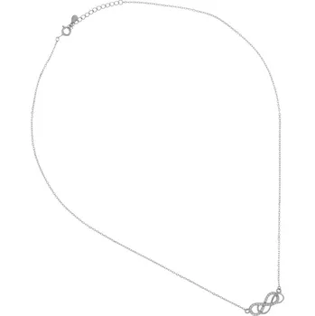 Náhrdelník Argento 91891 Stříbrný náhrdelník - nekonečno, čiré kulaté zirkony, délka 43 až 46 cm