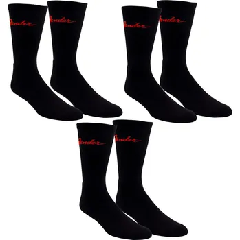 Pánské ponožky ponožky (set 3 párů) PERRI´S SOCKS - FENDER CLASSIC FENDER CREW - BLACK - 43-47