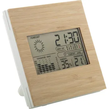 Hodiny Boocast bambusová meteorologická stanice 5 Přední strana - Vrchní část, 70 x 20 Tampontisk, 2 barvy