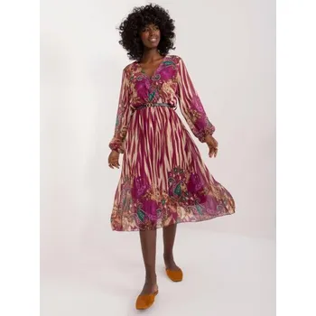 Dámské šaty Dámské šaty s obálkovým výstřihem fialové