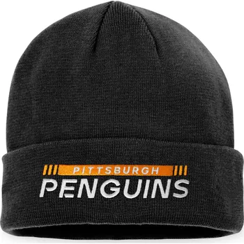 Čepice Fanatics Pánská zimní čepice Pittsburgh Penguins NHL Authentic Pro Game & Train Cuffed Knit Black