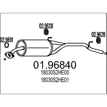 Tlumič výfuku Zadní tlumič výfuku MTS 01.96840