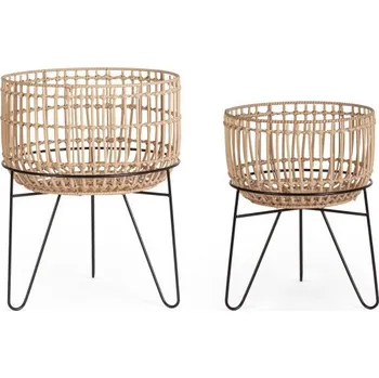 Květináč BIZZOTTO Set 2 květináčů YULIAN kovová podstava 0141451