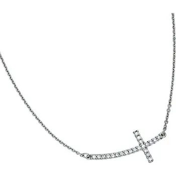 Náhrdelník Goldstore Křížek naležato v bílém zlatě Váha: 2.00 g, Délka: 40-43 cm