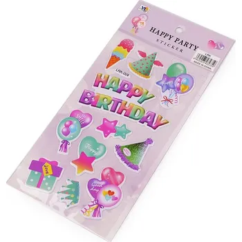 samolepka Samolepky plastické - narozeninové Happy Birthday - 5 viz foto