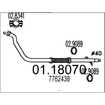 Výfuková trubka Výfuková trubka MTS 01.18070