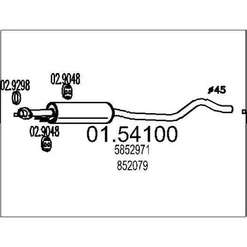 Tlumič výfuku Střední tlumič výfuku MTS 01.54100
