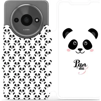 Pouzdro na mobilní telefon Flipové pouzdro Mobiwear - Xiaomi Redmi A3 - M030P Panda Amálka (Knížkové flip pouzdro, obal, kryt na mobil Xiaomi Redmi A3 - M030P Panda Amálka, materiál Umělá kůže + TPU - ochrana 360°, stojánek, silikonová vanička, magnetické zavírání)