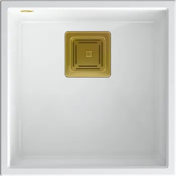 Granitový dřez Quadron David dřez graniteq 42x42 cm bílá HQD4242U1-G1