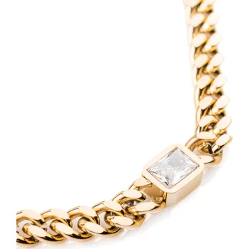 Náhrdelník franco bene Diamond náhrdelník se bílým kamínkem - pozlacený | 2296