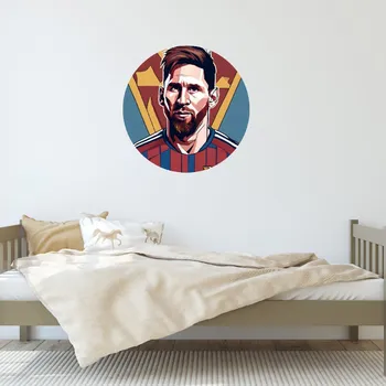 Samolepící dekorace Kruhová samolepka na zeď "MESSI" 60cm