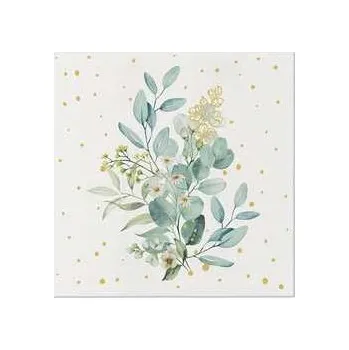 Papírový ubrousek Ubrousky PAW AIRLAID 40x40 cm Eucalyptus Bouquet [50 ks],rychlé dodání