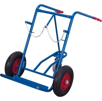 Rudl Vozík VARIOfit na plynové lahve s opěrným kolečkem, pro 2 lahve o pr. 210 - 250 mm, bantamová kola