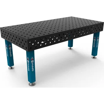 Dílenský stůl Svařovací stůl GPPH PRO 2000x1000 mm, ocelová pracovní deska tl. 15 mm, otvory pr. 28 mm v rastru 100x100 mm