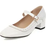 Lakované lodičky se vzory a páskem přes nárt - Bílé 47 Barva: Bílá, Velikost: 47