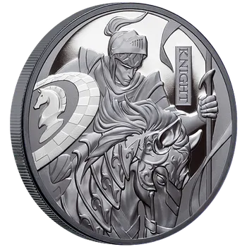 Exkluzivní stříbrná mince 1 Oz The Chess - Knight (Šachy - Jezdec) 2024 Black PROOF