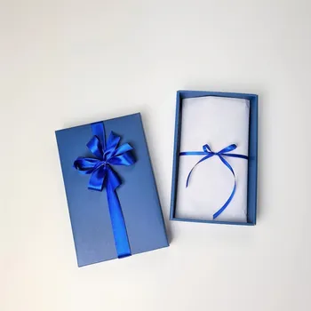 Stuha Tina moda Dárkové balení - modrá krabička & modrá atlasová stuha