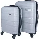 Sada 2 kufrů: Malý a střední šedý plastový (polypropylen) kufr VIAGIO