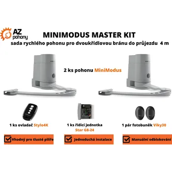 Pohon brány MiniModus Kit - sada rychlých pohonů pro křídlovou bránu do 4 m