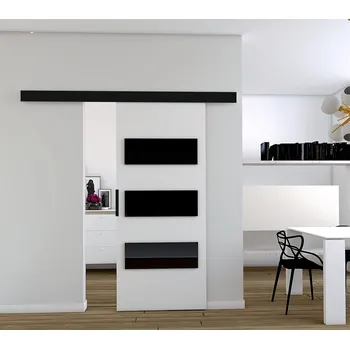 Interiérové dveře Posuvné dveře STANDART MIX E90, Bílá/Černá