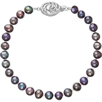 Náušnice Perlový náramek z říčních perel se zapínáním z bílého 14 karátového zlata 823001.3/9265B dk.peacock